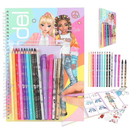 TOPModel Coloring Book with Pencil Set