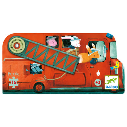 Puzzle camion de pompiers Djeco (16 pièces)