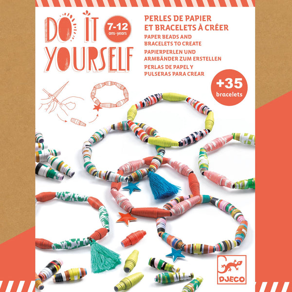 Perles papier et bracelets à créer Pop et acidulés  Do it Yourself Djeco