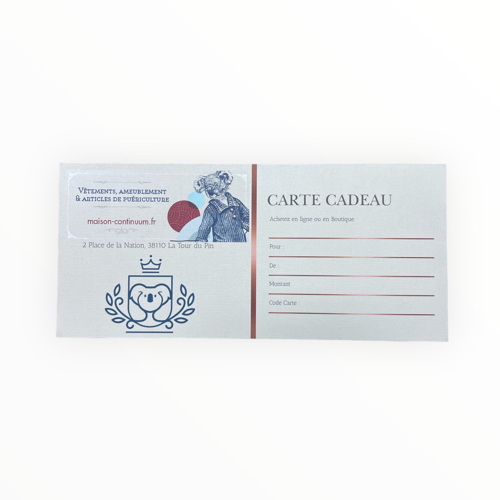 Carte Cadeaux Maison Continuum Maison Continuum - Maison Continuum