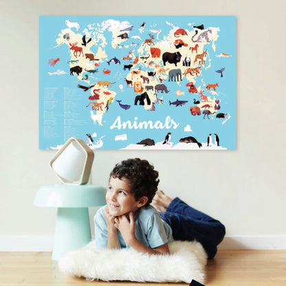 Poster pédagogique animaux du monde Poppik - Maison Continuum
