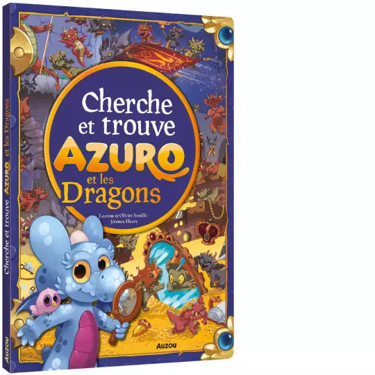 Livre " Cherche & trouve - Azuro et les dragons" Auzou - Maison Continuum