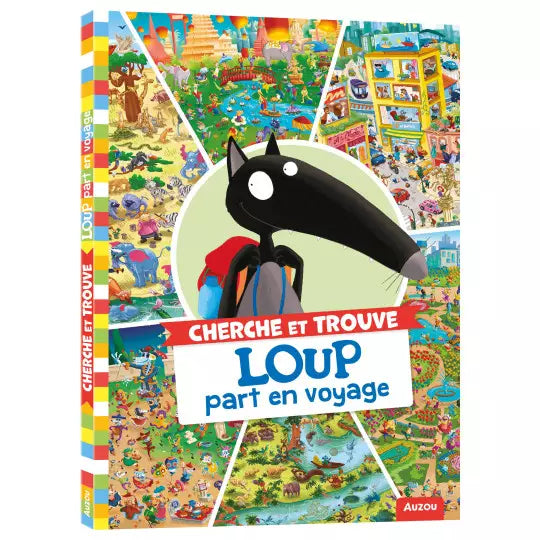 Livre cherche et trouve "loup part en voyage" Auzou - Maison Continuum