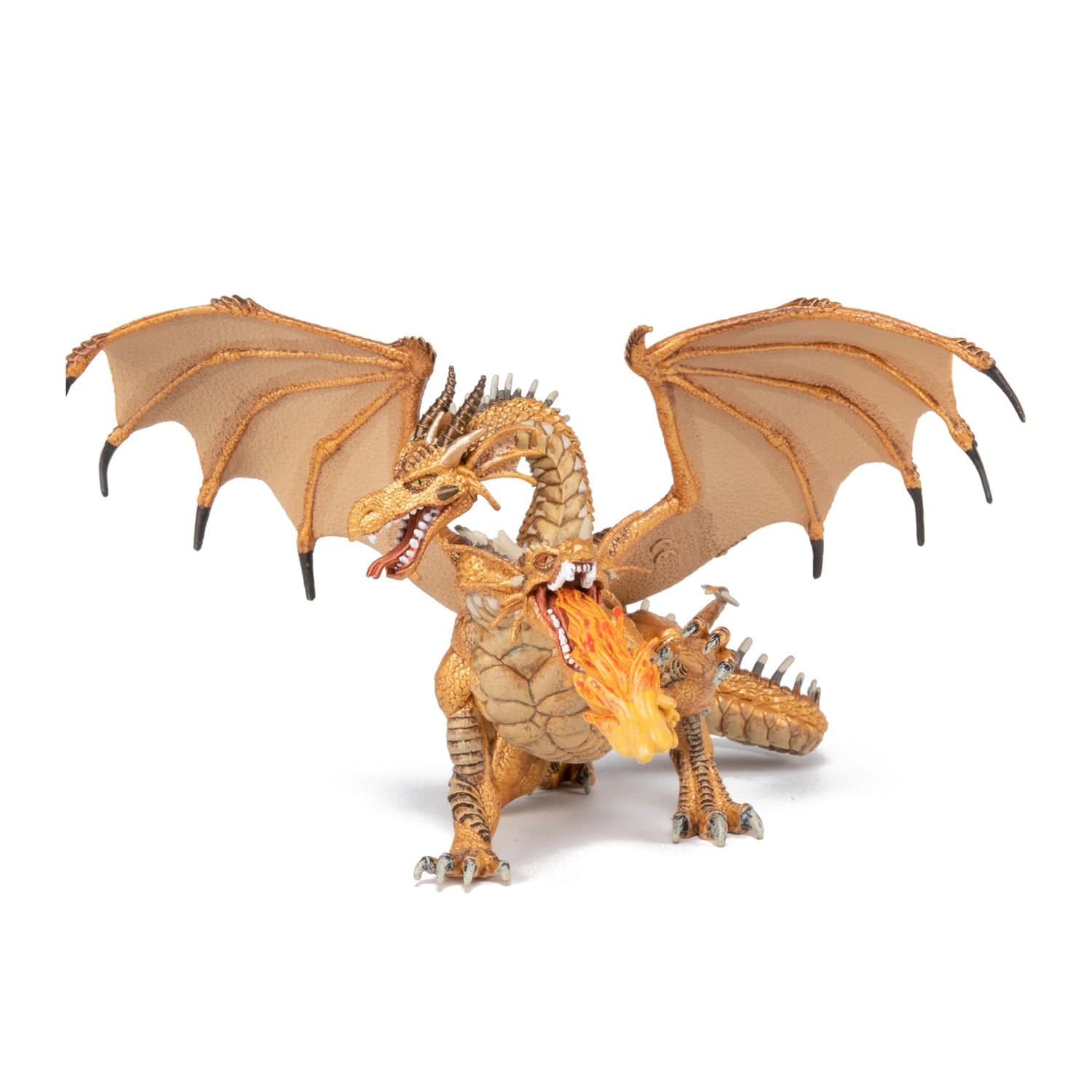 Figurine dragon 2 tetes or