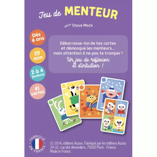 Jeux de cartes - Jeu de menteur des animaux de la ferme Auzou - Maison Continuum