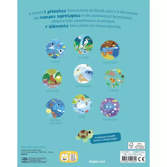 Livre cherche et trouve des tout-petits "Tous à l'eau" ! Auzou - Maison Continuum