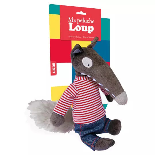 Peluche "Loup marinière et jean" Auzou - Maison Continuum