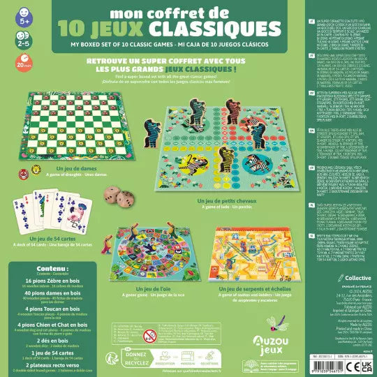 Mon coffret de 10 jeux classiques Auzou - Maison Continuum