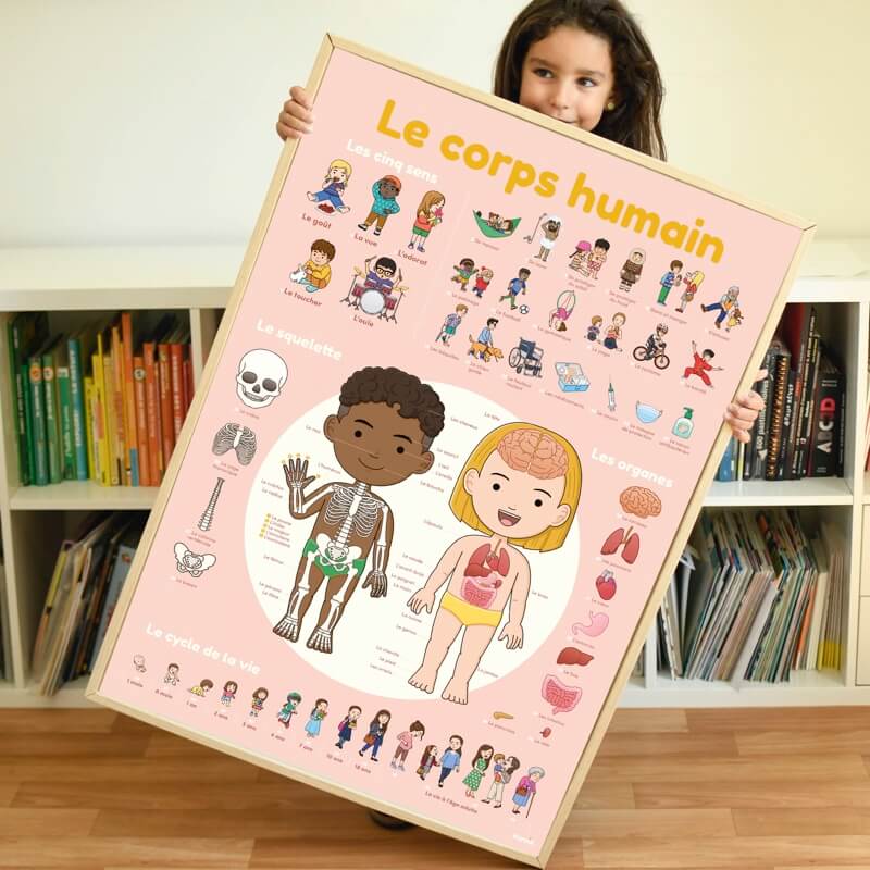 Poster pédagogique le corps humain Poppik - Maison Continuum