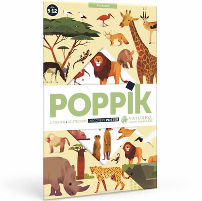 Poster pédagogique la savane Poppik - Maison Continuum