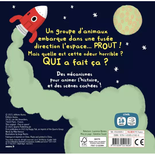 Livre "Prout dans l'espace !" Auzou - Maison Continuum